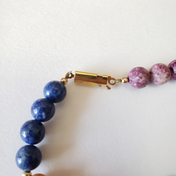 Vintage 1960's Gold Tone clasp, Multi Bead, Cloisonne Bird Necklace, - Picture 5 of 11